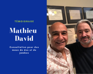 Témoignage soins chiropratiques pour maux de dos et de jambes - Mathieu David